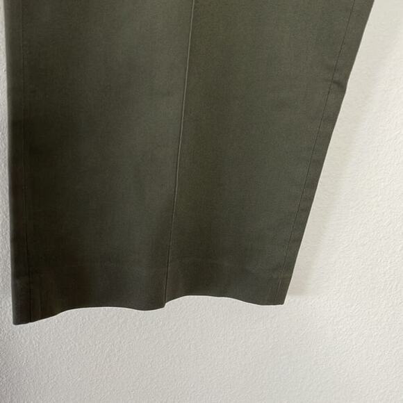 REISS HIGH-RISE WIDE-LEG  CROP OLIVE GREEN PANTS SIZE 10 - Picture 4 of 8